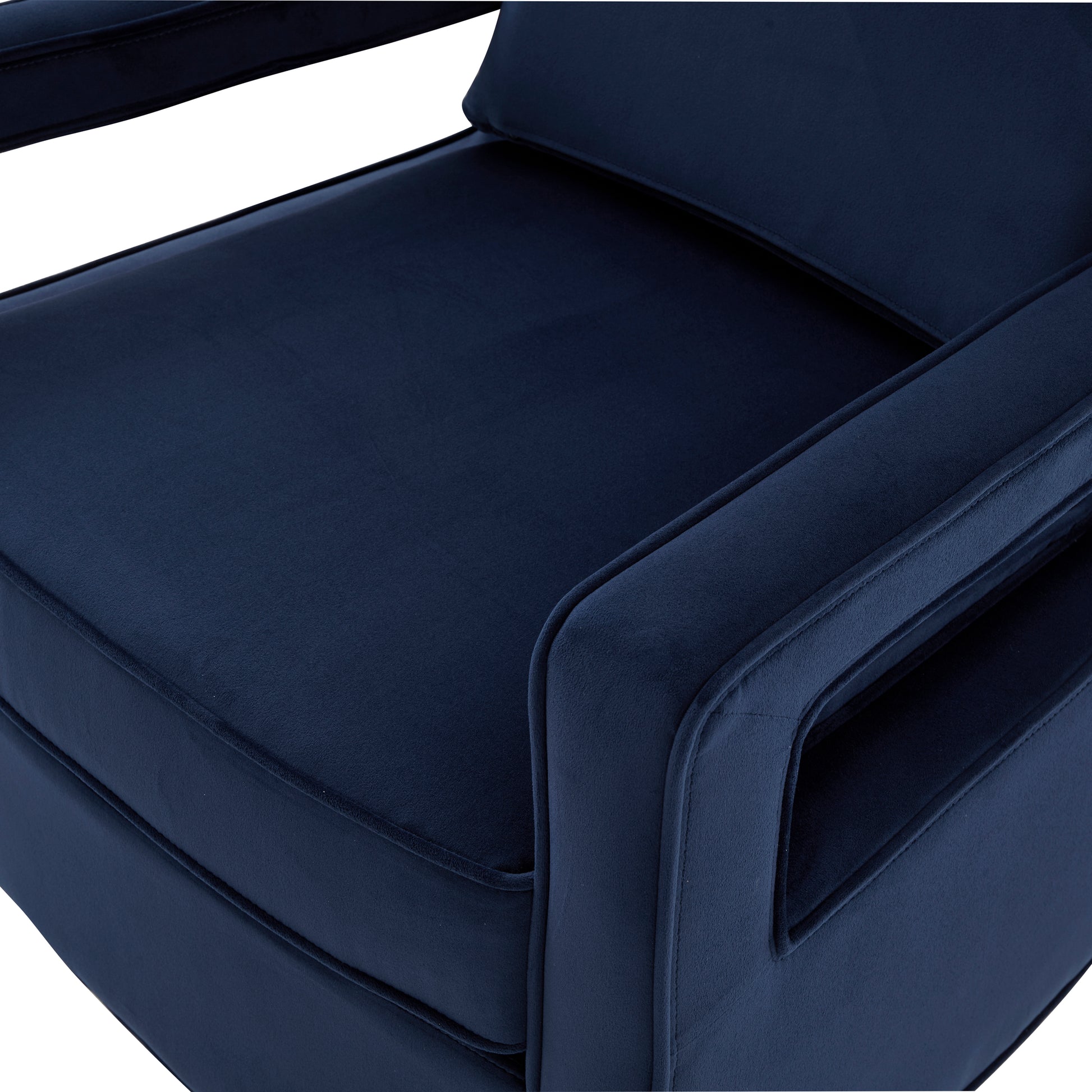 Alina Navy Blue Velvet Accent Arm Chair Navy Blue Foam Velvet