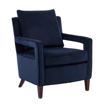 Alina Navy Blue Velvet Accent Arm Chair Navy Blue Foam Velvet