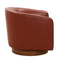 Tessa Caramel Top Grain Leather Wood Base Swivel Chair Caramel Foam Leather