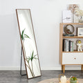 3Rd Generation Packaging Upgrade Brown Solid Wood Frame Full Length Mirror, Dressing Mirror, Bedroom Porch, Decorative Mirror, Clothing Store, Floor Standing Large Mirror. 58 