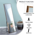 3Rd Generation Packaging Upgrade Brown Solid Wood Frame Full Length Mirror, Dressing Mirror, Bedroom Porch, Decorative Mirror, Clothing Store, Floor Standing Large Mirror. 58 