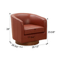 Tessa Caramel Top Grain Leather Wood Base Swivel Chair Caramel Foam Leather