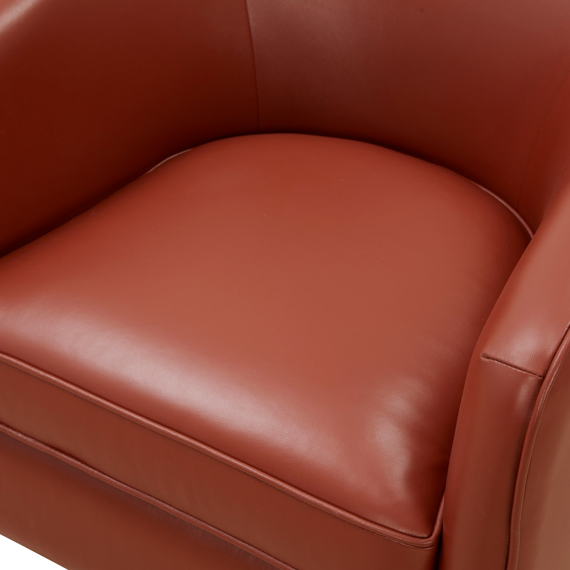 Tessa Caramel Top Grain Leather Wood Base Swivel Chair Caramel Foam Leather