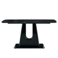 A Modern, Minimalist, And Luxurious Table. A Black Imitation Marble Tabletop With Mdf U Shaped Legs. Dining Table, Computer Table. For Restaurants And Living Rooms 63