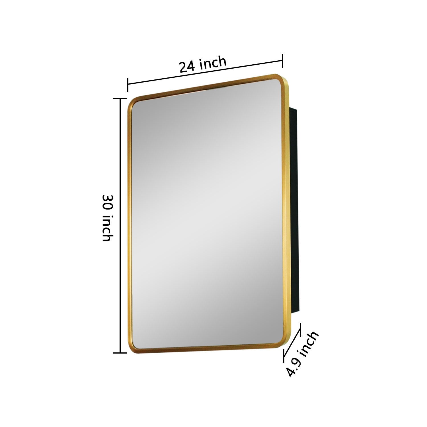 24X30 Inch Gold Metal Framed Wall Mount Or