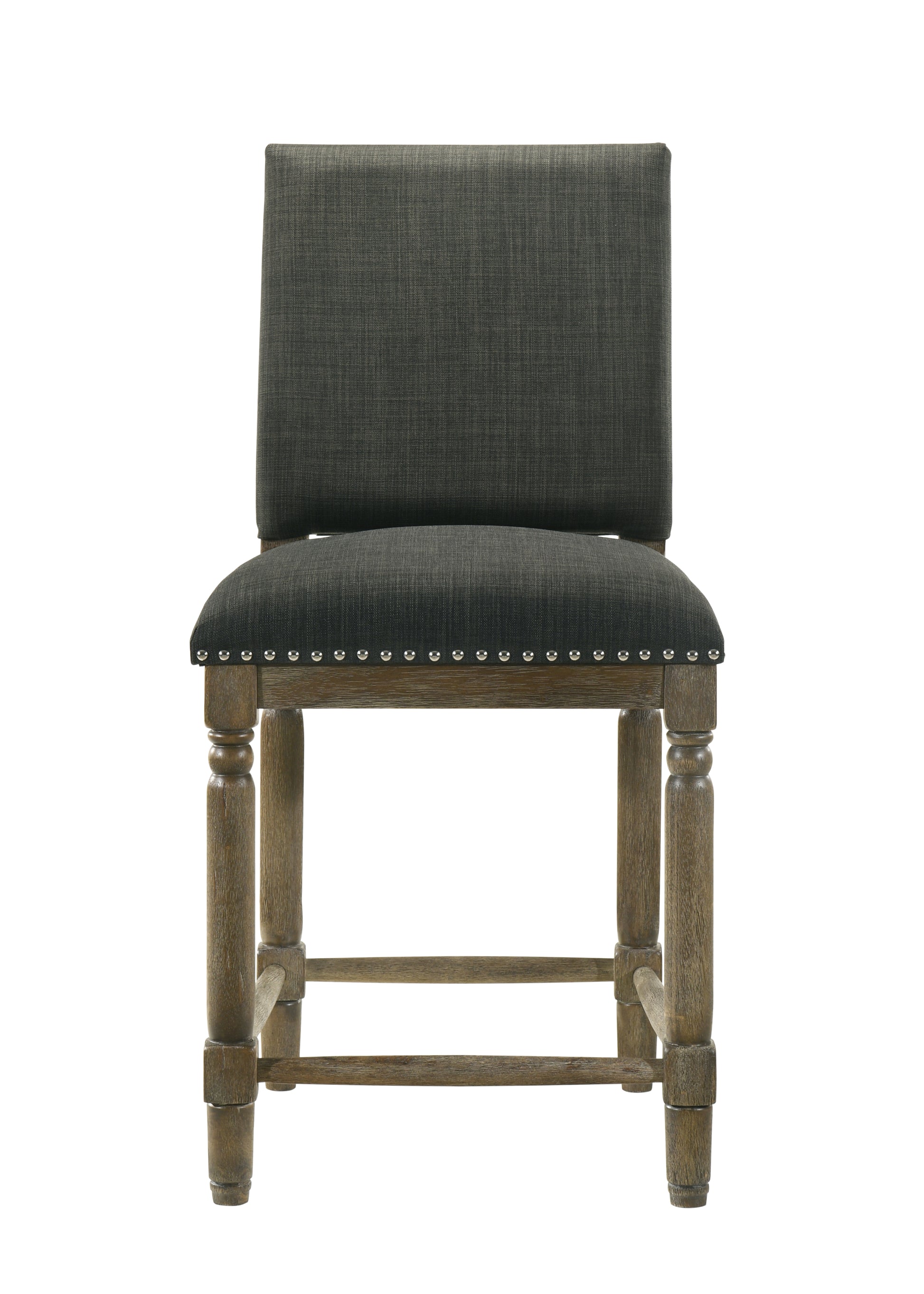 Everton 19.5" Gray Fabric Counter Height Chair With Trim Gray Fabric