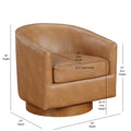 Maisy Saddle Faux Leather Wood Base Barrell Swivel brown-foam-polyester