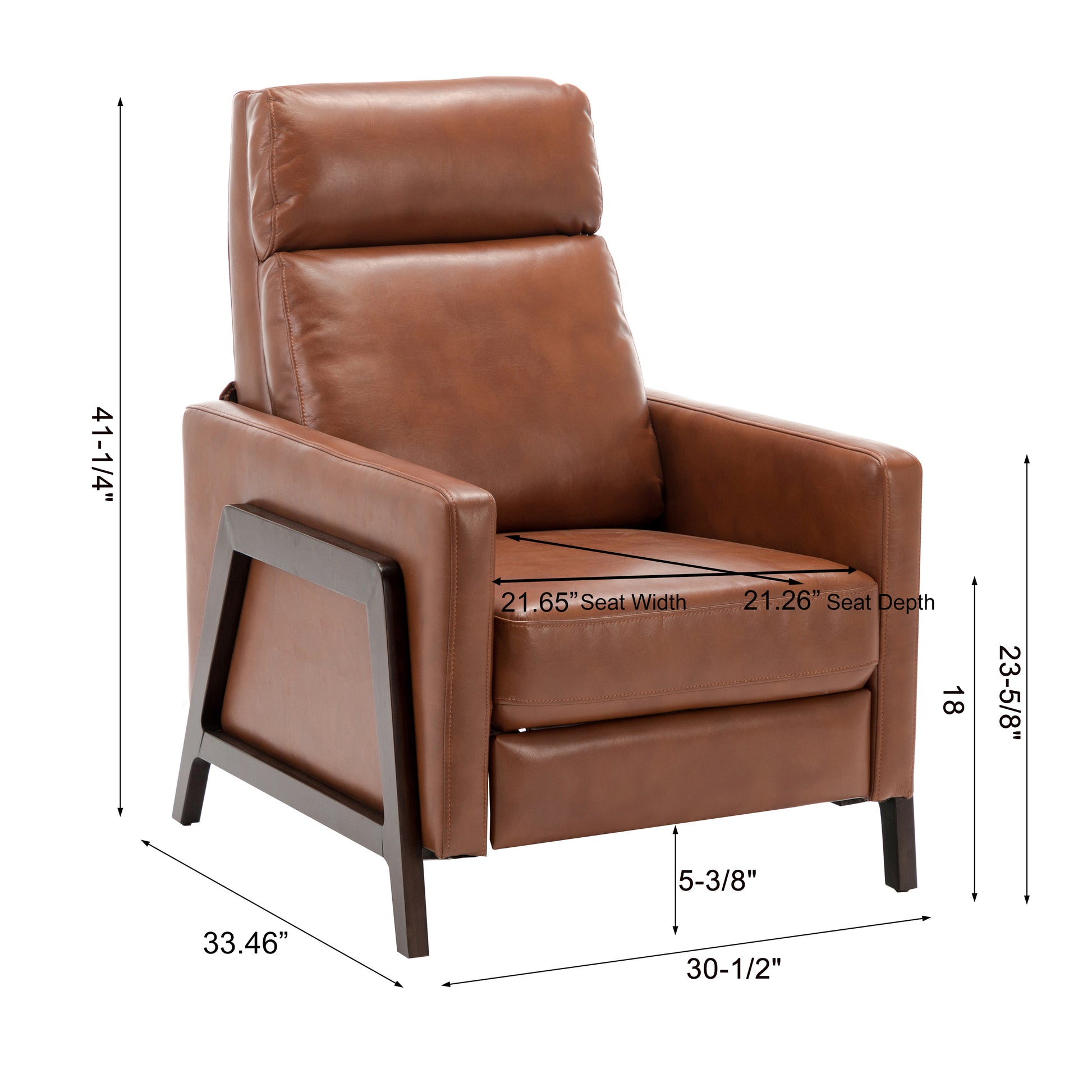 Madeline Push Back Recliner Caramel Caramel Foam Polyester Blend