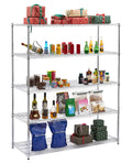 Warehouse, Supermarket,Kitchen,And Other 5 Layer Heavy Duty Adjustable Shelves With Wheels And Adjustable Feet,Each Metal Frame Bearing 300 Pounds. 59.45 