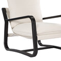 Blaire Sling Chair Upholstered In Oatmeal Fabric With Metal Frame Beige Foam Polyester
