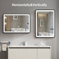 24X32 Black Metal Framed Bathroom Mirror For Wall