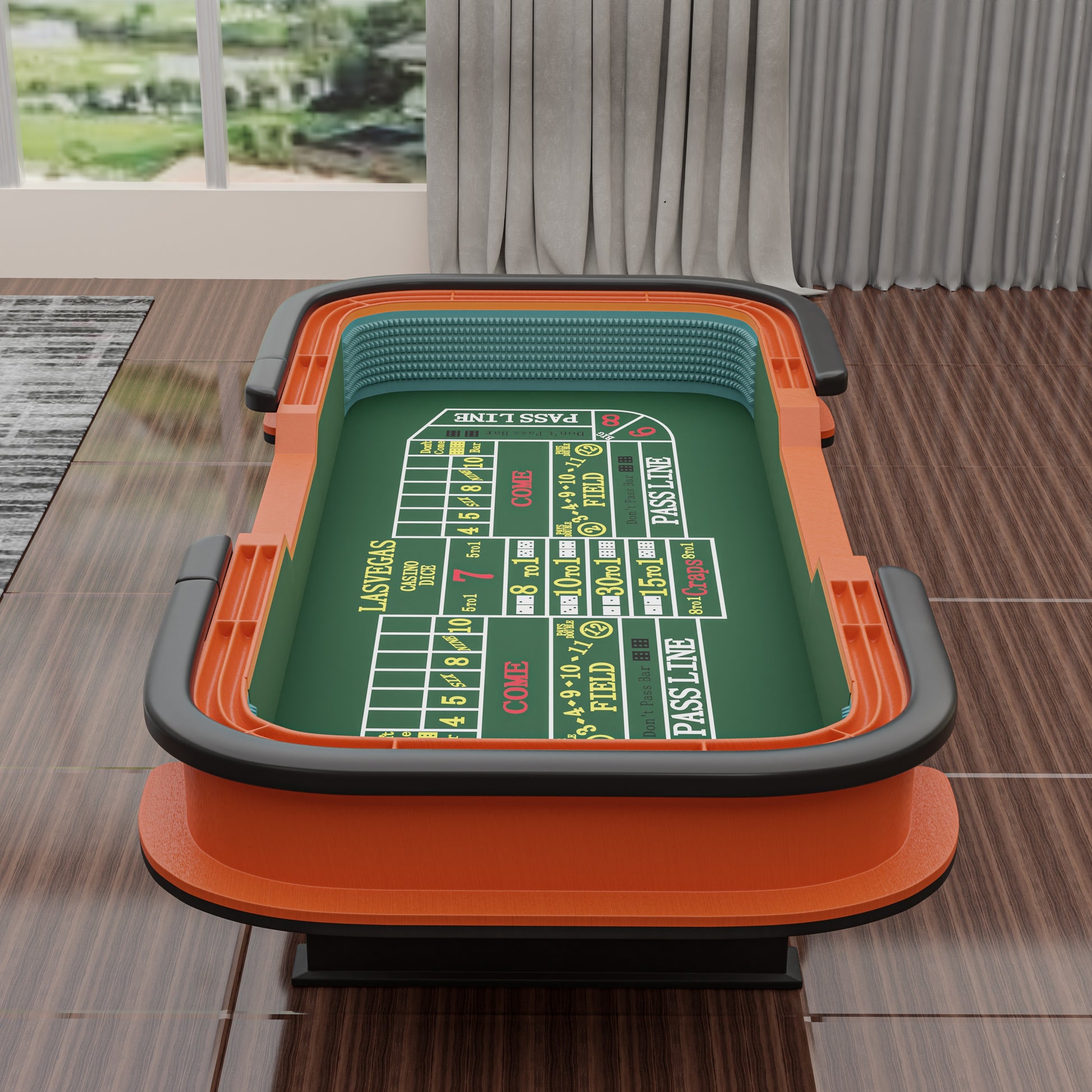 93" Classic Craps Dice Game Poker Table Green Green Wood