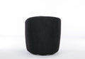 Teddy Fabric Swivel Accent Armchair Barrel Chair With Black Powder Coating Metal Ring,Black Black Foam Wool