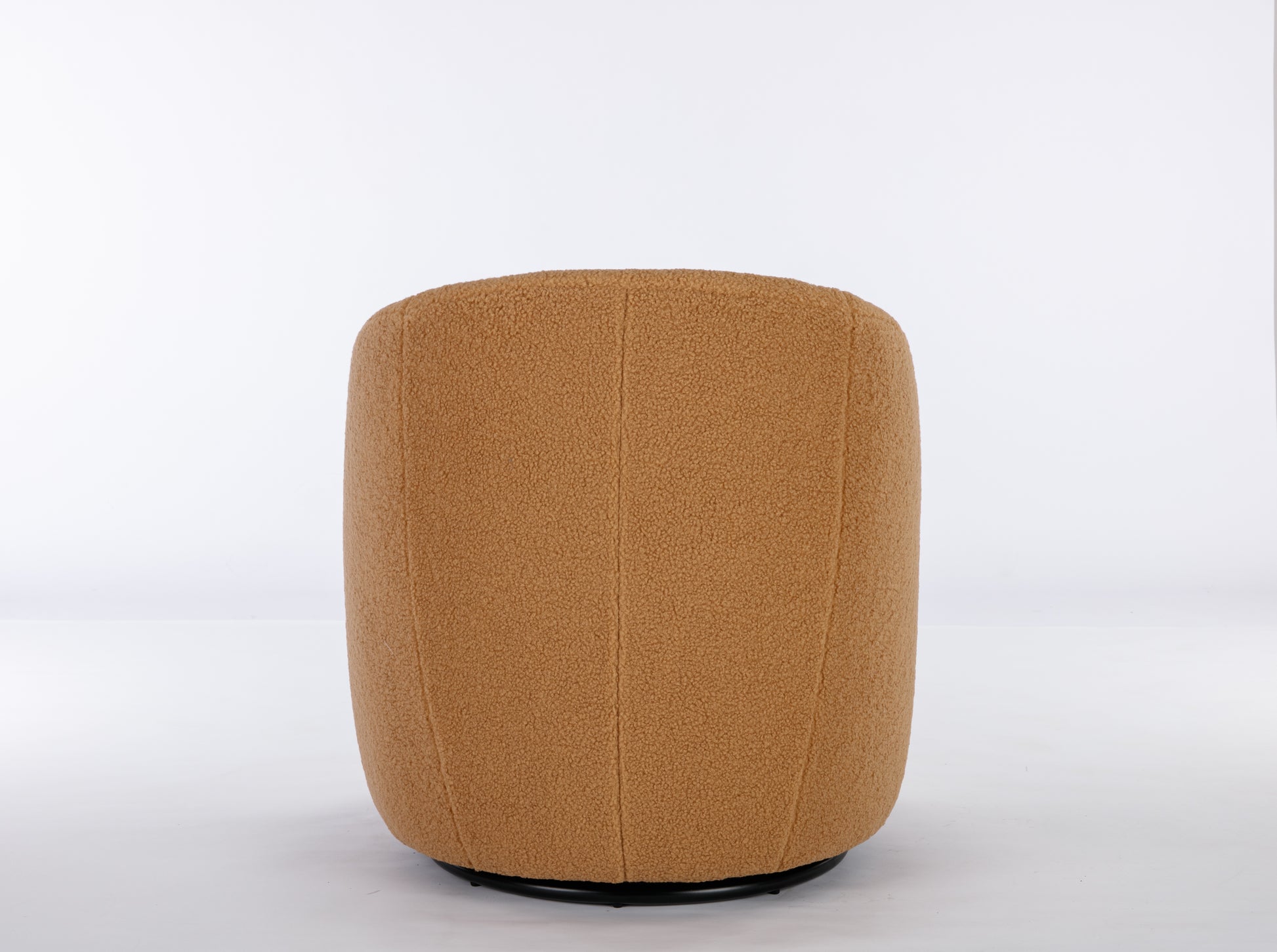 Teddy Fabric Swivel Accent Armchair Barrel Chair With Black Powder Coating Metal Ring,Khaki Khaki Foam Wool