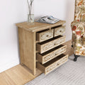 Hand Carved Accent Drawer With 5 Drawers Traditional Craftsman And Functionality Combined Antique Brown Wood