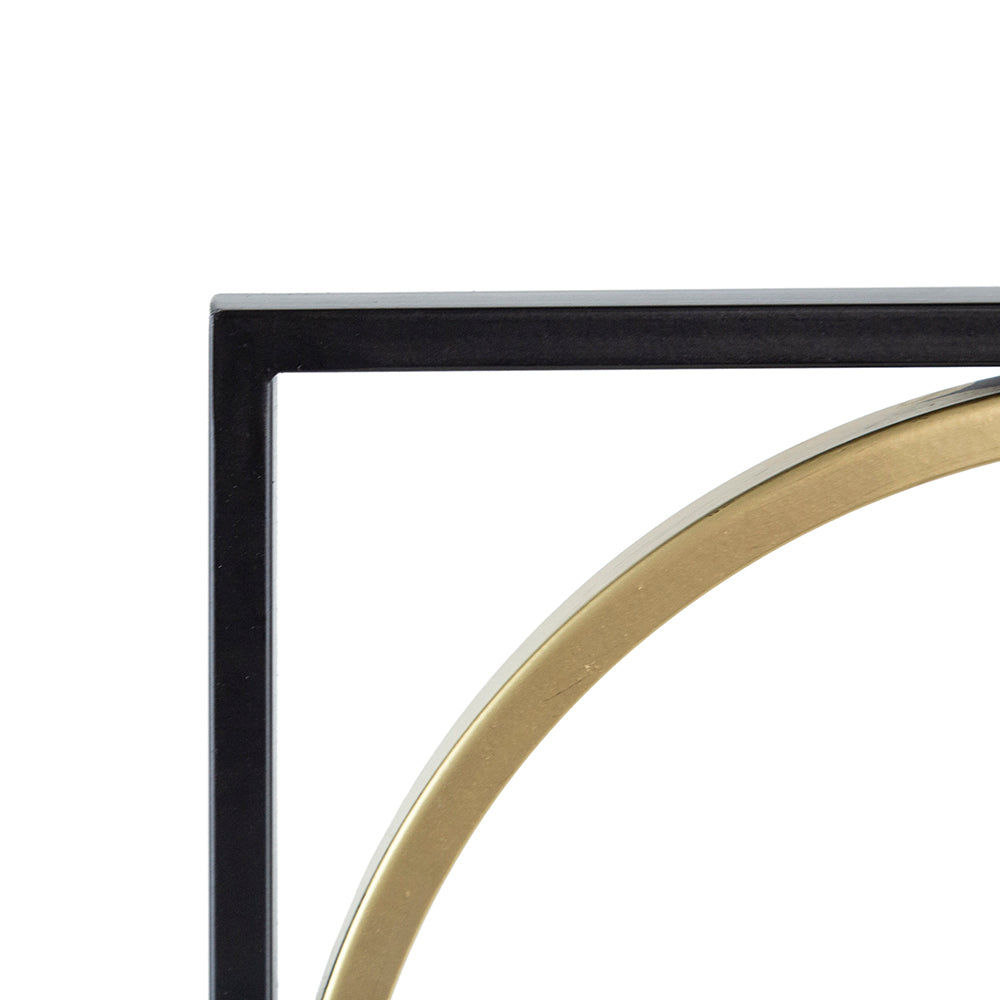 47.2" Eclectic Styling Metal Beaded Black Wall Mirror golden black-iron