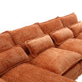 United We Win Modern Large Chenille Fabric U Shape Sectional Sofa Orange Boucle