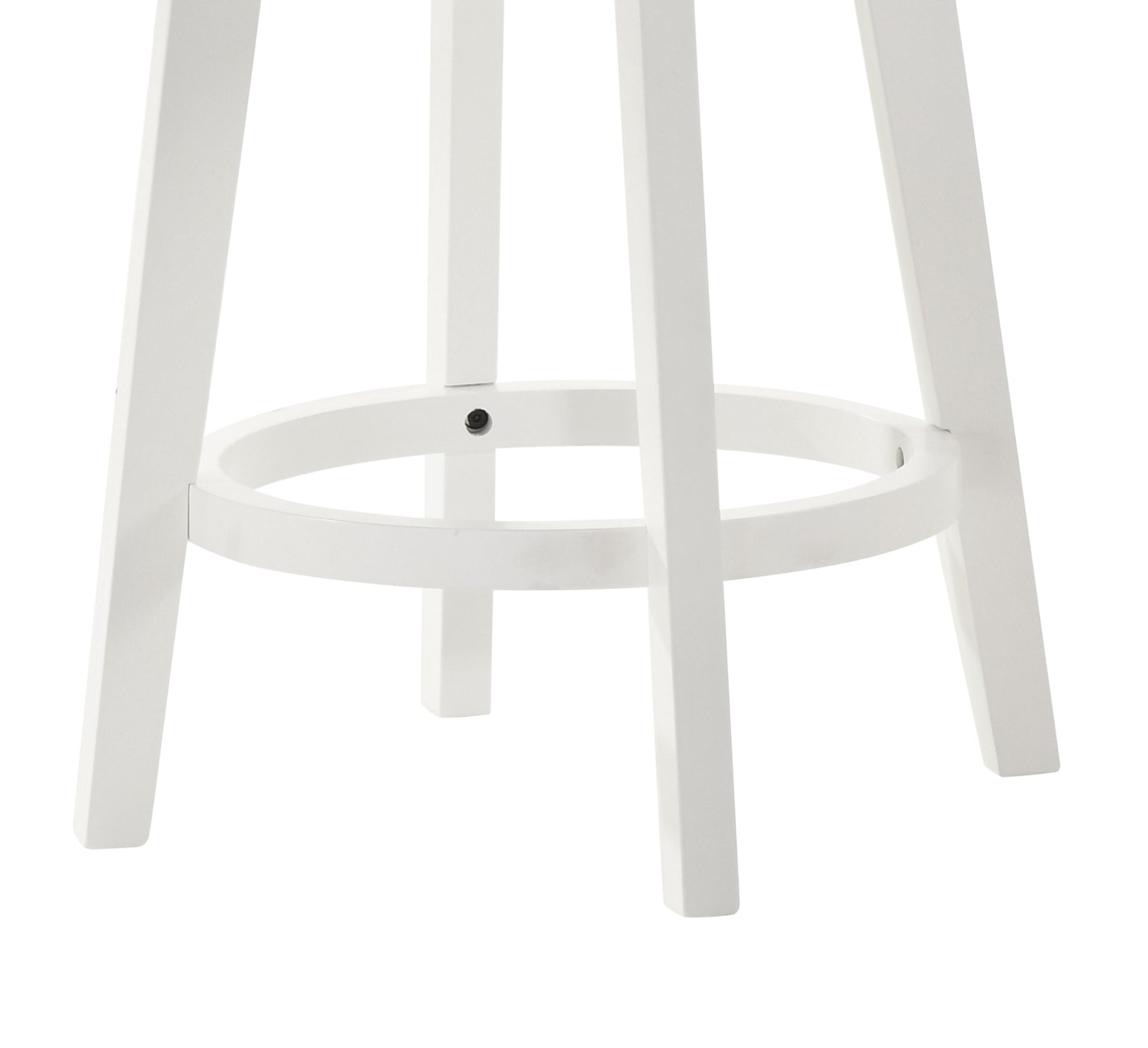 Joplin 20.5" White Ladder Back Counter Height Swivel Chair With Upholstered Seat White Wood