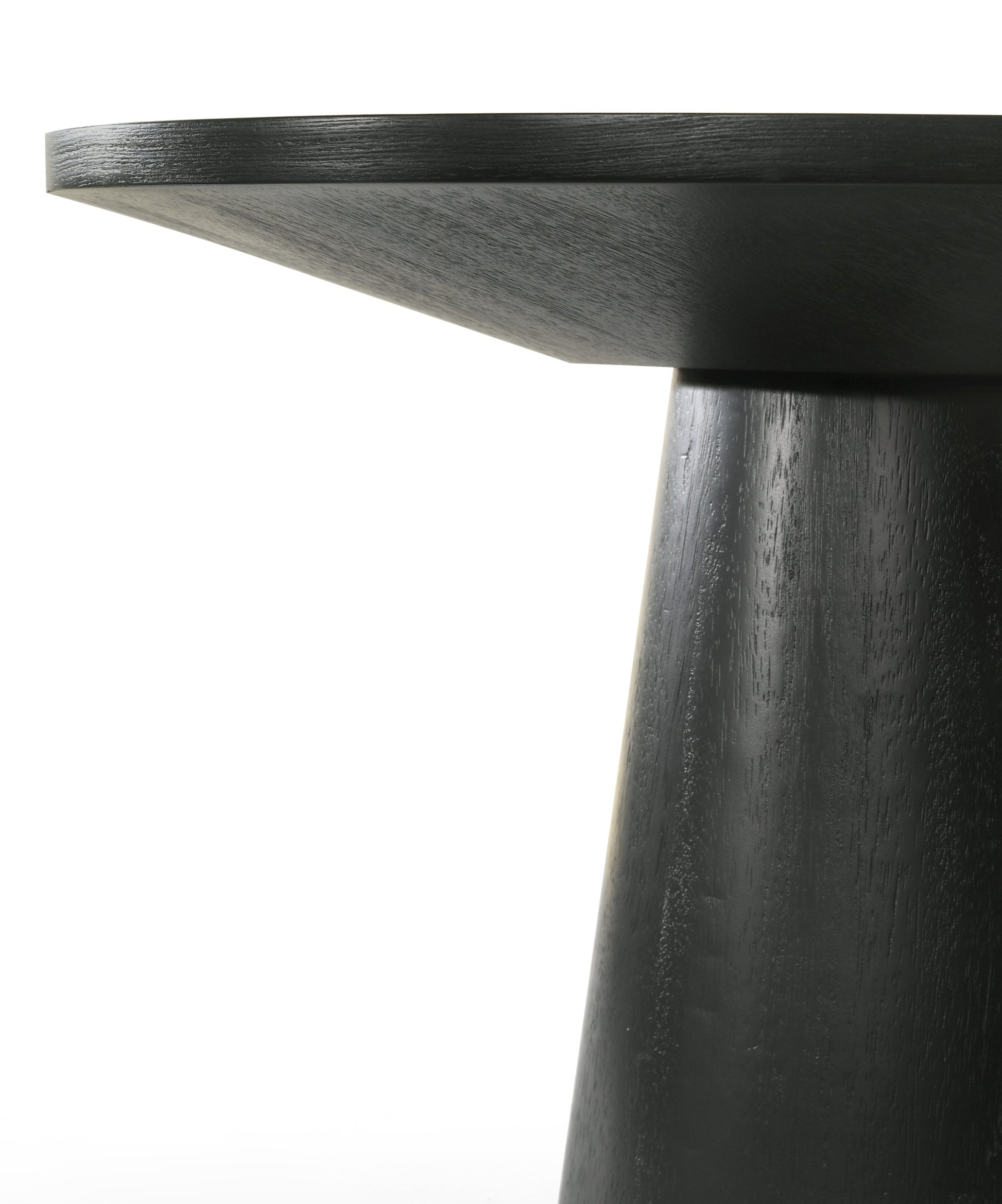 Jasper Ebony Black 22" Round End Table Black Wood