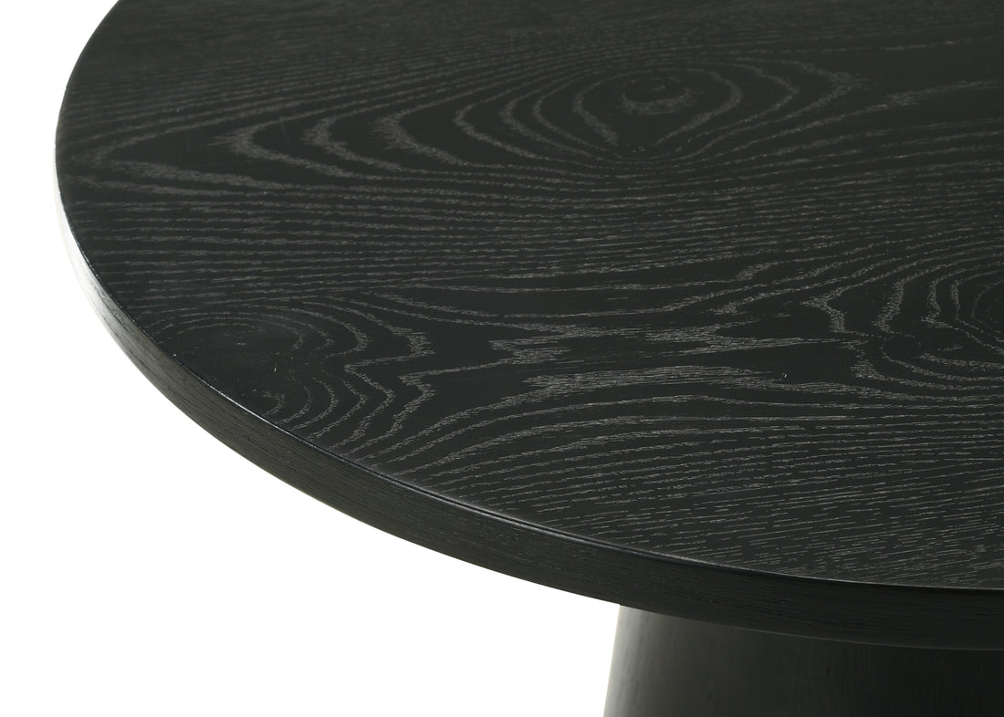 Jasper Ebony Black 20" Round Console Table Black Wood