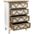 Vintage Accent Drawer With Carved Detailing And Natural Wood Finish Elegance And Functionality Combined Accent Chests 3 4 Drawers White Washed Primary Living Space Drawers Included Wood