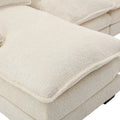 United We Win Modern Large Chenille Fabric U Shape Sectional Sofa Beige Chenille