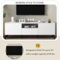 U Can Modern TV Stand for 70 inch TV, Entertainment white-mdf