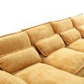 United We Win Modern Large Chenille Fabric U Shape Sectional Sofa Mustard Yellow Boucle