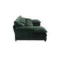 United We Win Modern Large Chenille Fabric U Shape Sectional Sofa Emerald Boucle