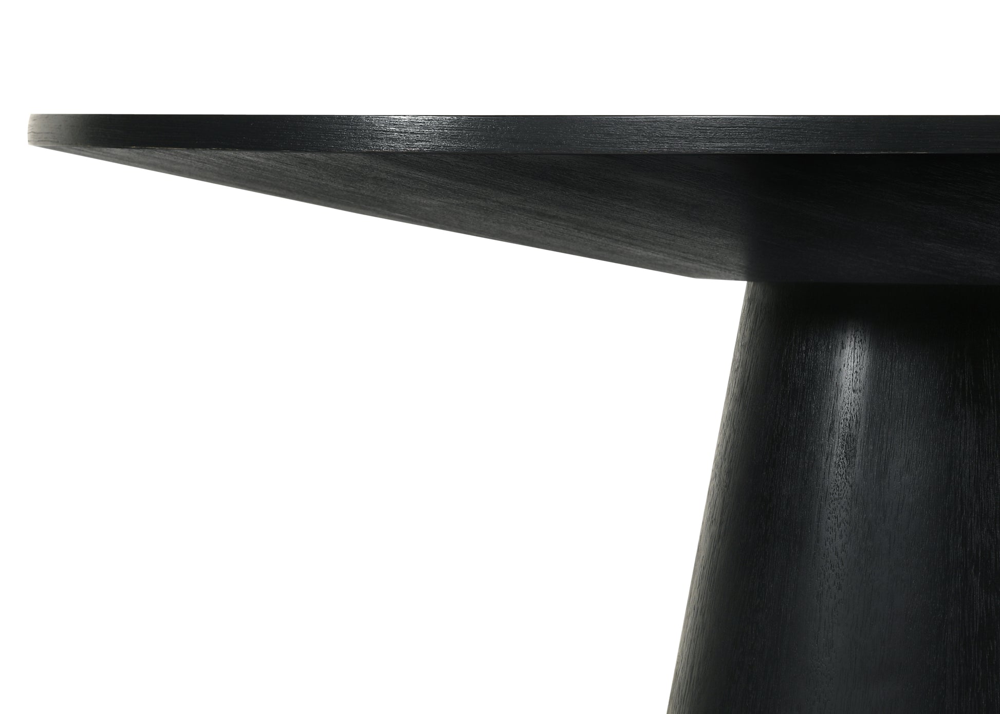 Jasper Ebony Black 47" Wide Contemporary Round Dining Table Black Wood