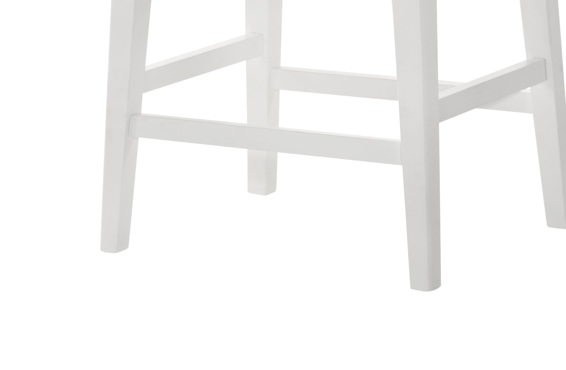 Sasha 17" White Counter Height Stool With Upholstered Seat White Wood