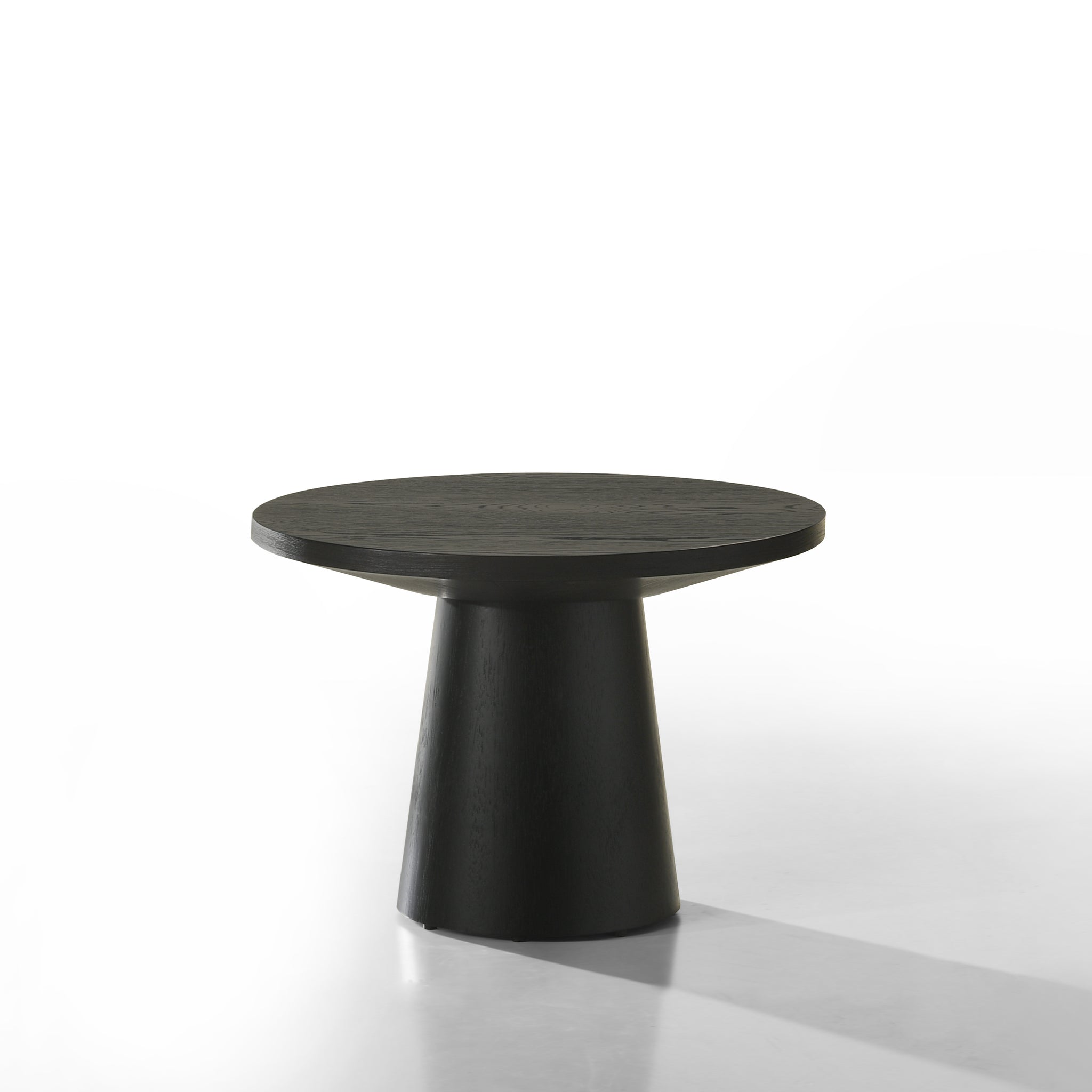 Jasper Ebony Black 22" Round End Table Black Wood