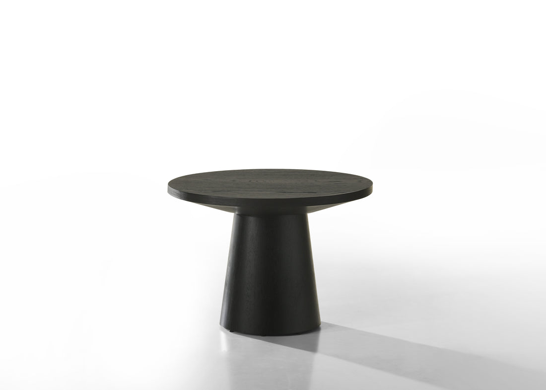 Jasper Ebony Black 22" Round End Table Black Wood