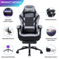 Seat Height Adjustable Swivel Racing Office Computer Ergonomic Video Game Chair Grey Foam Pu