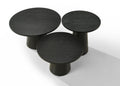 Jasper Ebony Black 3 Piece Coffee, End, & Console Table Set Black Wood