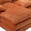 United We Win Modern Large Chenille Fabric U Shape Sectional Sofa Orange Chenille