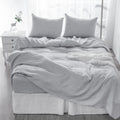 4 Pcs Bedding Sets Queen, Premium Linen Bedding Sheets & Pillowcases, Queen Bedding Sets, Cloud Bedding Sheet & Pillowcase Sets White Linen Linen