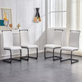 A Table And Six Chairs. The Table Features A Black Imitation Marble Pattern Tabletop And Black Gold Mdf Legs. The Chair Has A White Pu Backrest Cushion And Black Metal Legs. F Sq C 1162 Black Gold Mdf Glass