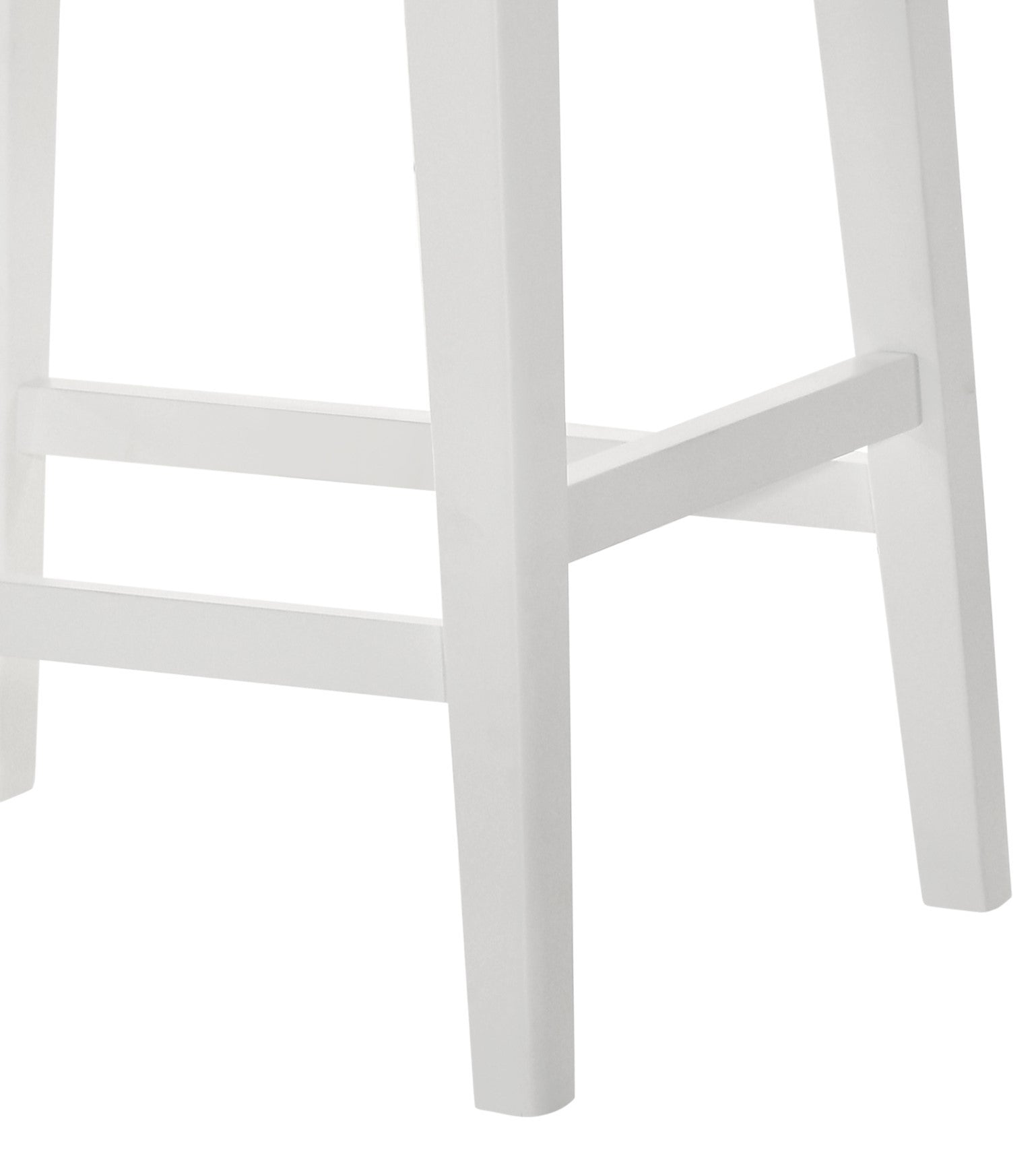 Sasha 17" White Counter Height Stool With Upholstered Seat White Wood