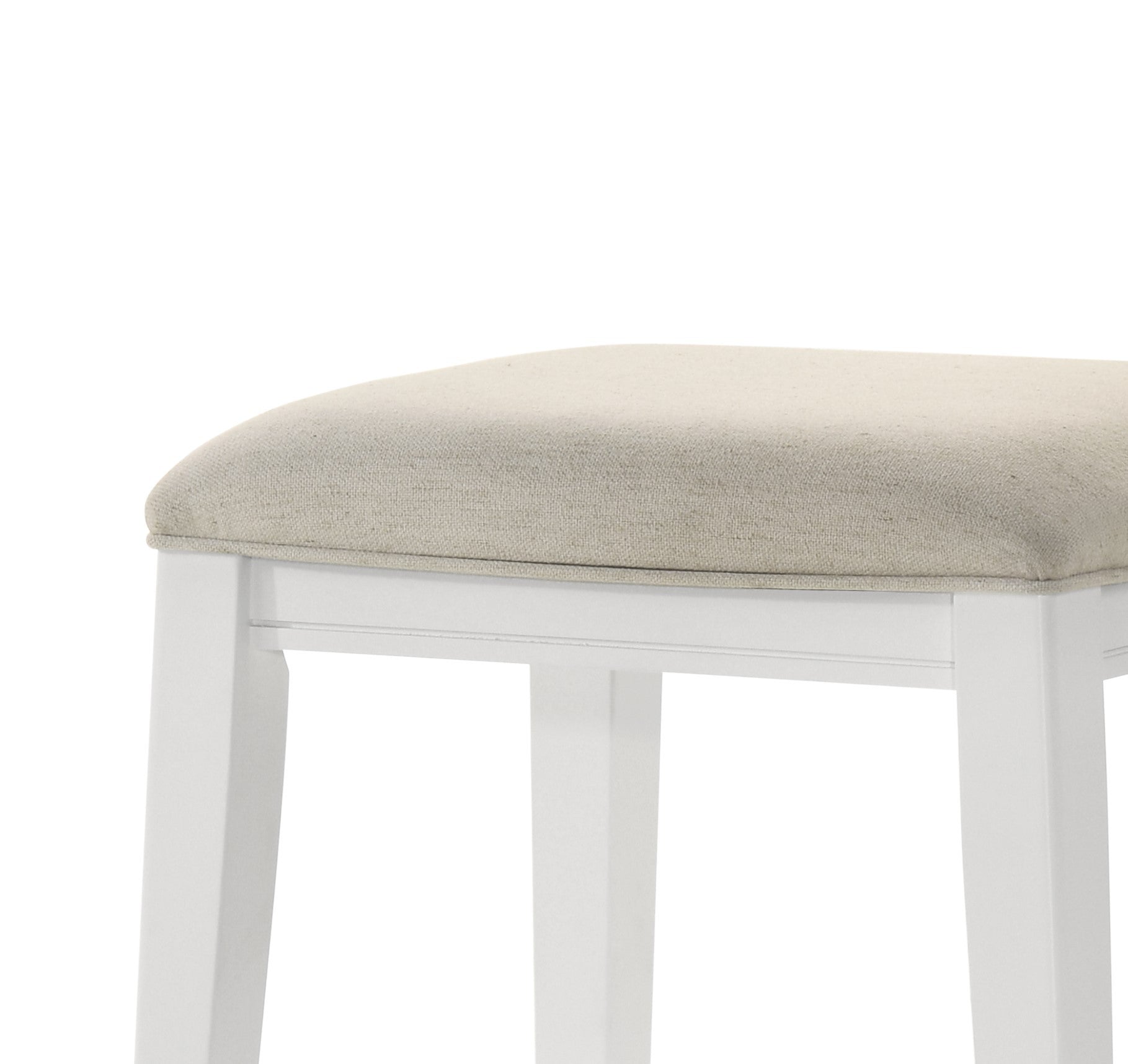 Sasha 17" White Counter Height Stool With Upholstered Seat White Wood