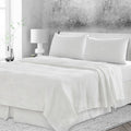 4 Pcs California King Bed Set, Premium Linen Bedding Sheets & Pillowcases, California King Bed In A Bag, Soft White Bedding Sheet & Pillowcase Sets White Linen Linen