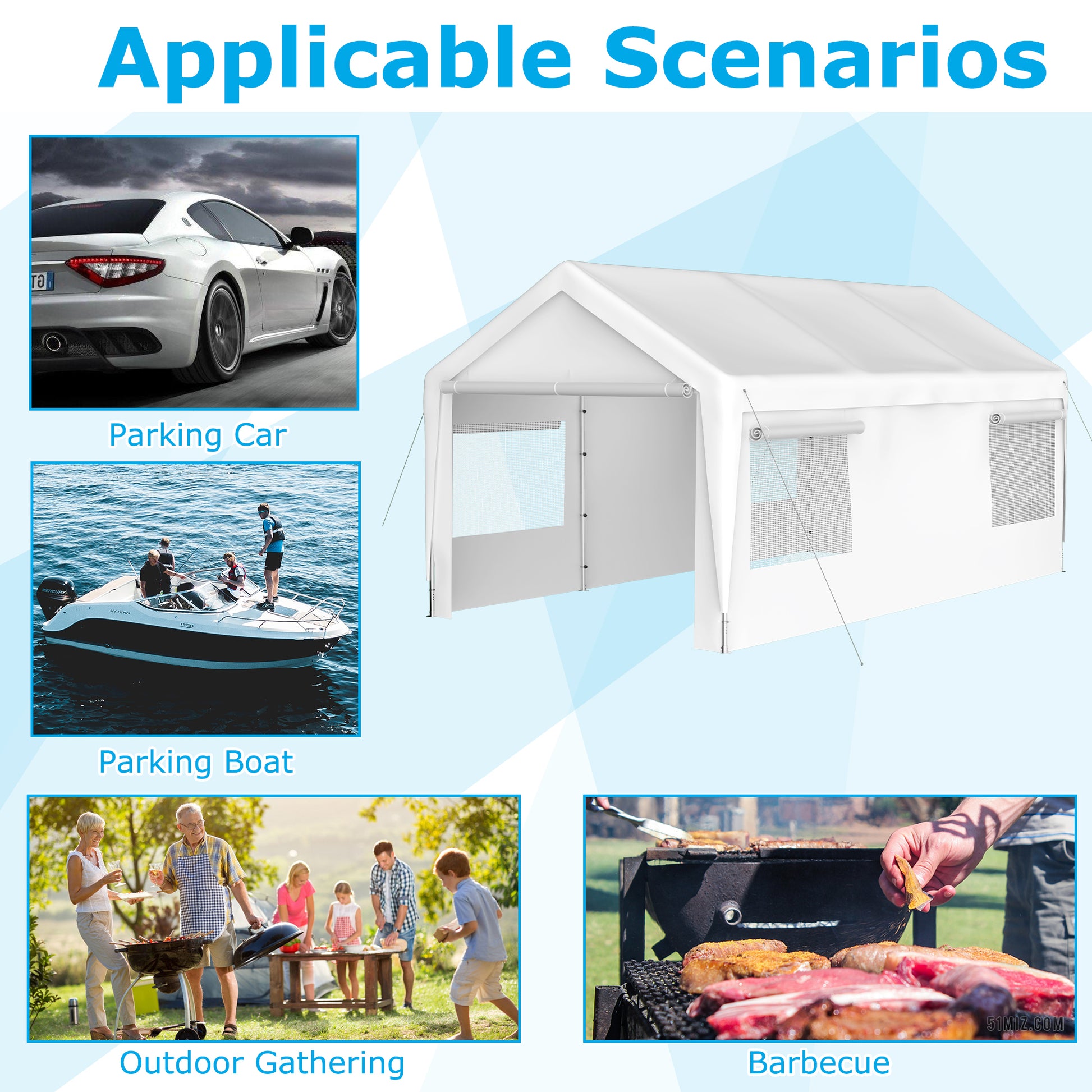 Carport Canopy 12X20 Ft Heavy Duty Boat Car