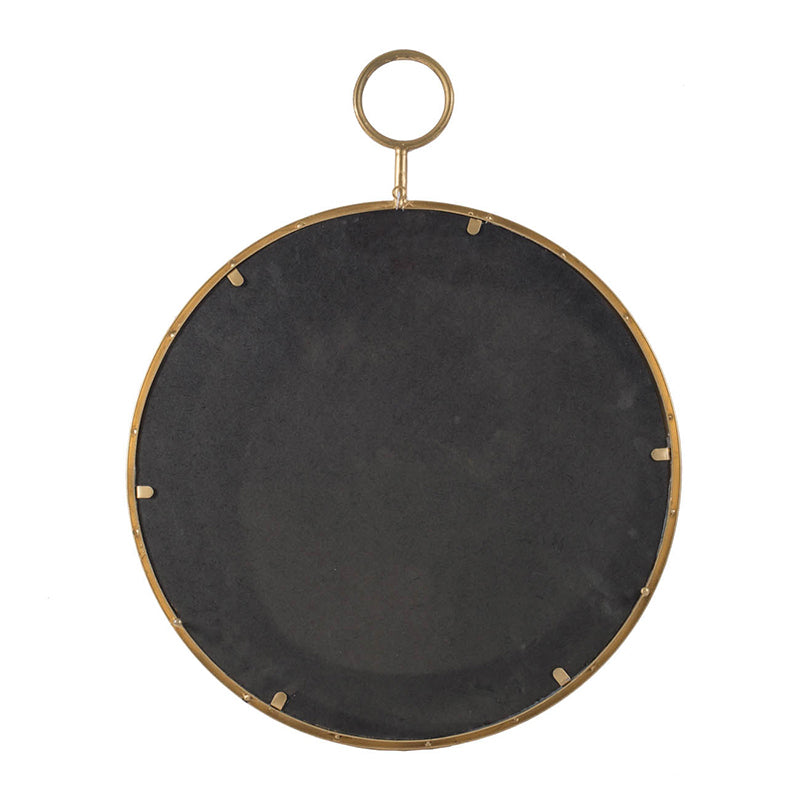 22" x 28" Circle Wall Mirror with Gold Iron Frame gold-iron