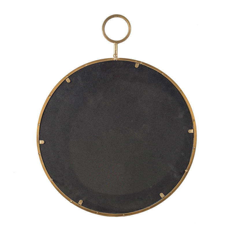 22" X 28" Circle Wall Mirror With Gold Iron Frame, Accent Mirror For Living Room, Entryway, Office Gold Iron