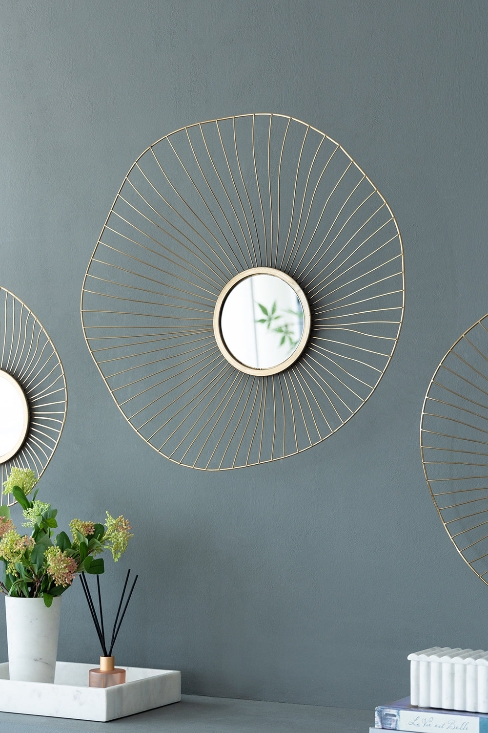 Set of 3 Wall Mirror Abstract designed Wall