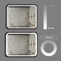 40X32 inch Bathroom Led Classy Vanity Mirror with High silver+grey-glass