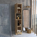 Linen Cabinet Albany, Four Interior Shelves, Light Oak Finish Light Oak Particle Board