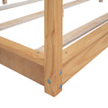 King Size Canopy Platform Bed With Support Legs, Natural Box Spring Not Required King Natural Wood Bedroom Canopy Pine
