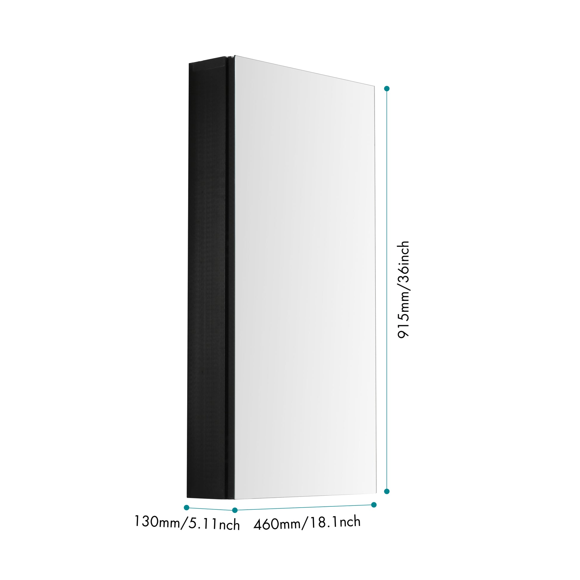 18 in. W x 36 in. H Single Door Recessed or Surface white-aluminium