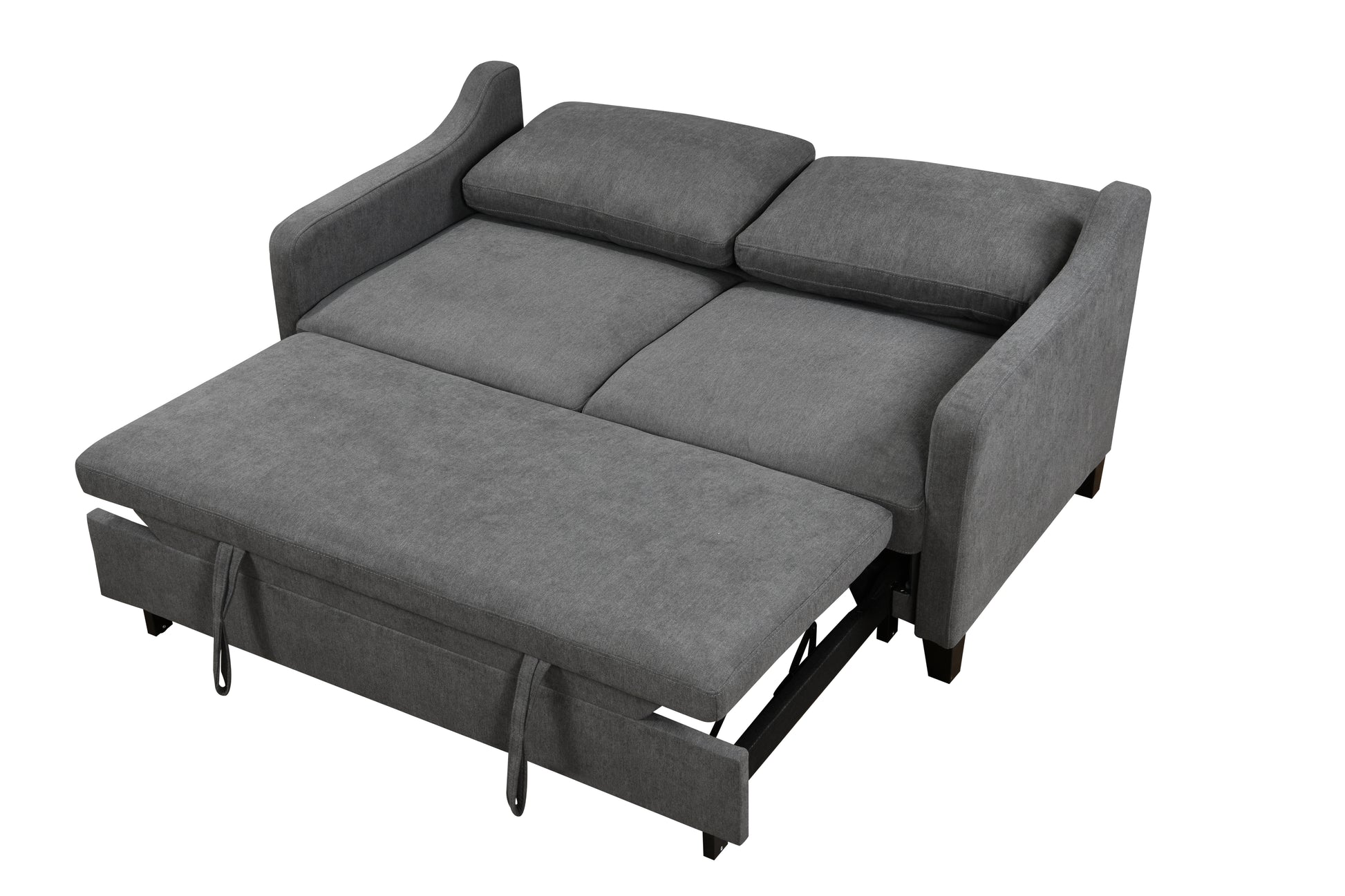69" 3 In 1 Convertible Queen Sleeper Sofa Bed, Modern Fabric Loveseat Futon Sofa Couch W Pullout Bed, Beautiful Seat Lounge Sofa W Reclining Backrest, Furniture For Living Room, Dark Grey Espresso Wood Primary Living Space Extra Heavy Duty Eucalyptus 3
